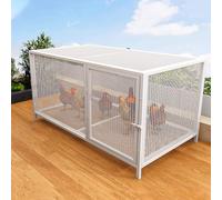 Heavy Duty Metal Chicken Coop, Poultry Cage With Skylight & Front Door, Outdoor & Indoor Pet Enclosure With Reinforced Bottom And Secure Lock(White,100 * 58 * 62cm)