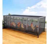 Heavy Duty Metal Chicken Coop, Poultry Cage With Skylight & Front Door, Outdoor & Indoor Pet Enclosure With Reinforced Bottom And Secure Lock(Black,147 * 58 * 62cm)