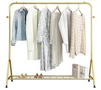 Heavy-Duty Metal Clothing Rack Freestanding Garment Hanger with Multi-Slide Bead Assembled Coat Stand Bottom Shelf for Extra Storage Durable Fabric Support