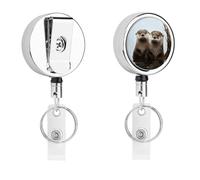 Heavy Duty Metal Cute Otter Badge Reel for Nurse Teacher Retractable Lanyard Badge Holders with 360° Swivel Alligator Clip Id Card Holder for Name Tag Event Pass Key Credit Card
