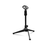 Heavy Duty Metal Desk Tripod Microphone Stand for Live Streaming Foldable to 27cm Height with Antislip Silicone Pad Adjustable Microphone Holder for Streaming