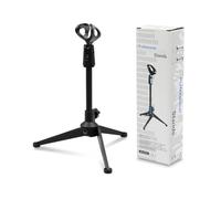 Heavy Duty Metal Desk Tripod Microphone Stand for Live Streaming Foldable to 27cm Height with AntiSlip Silicone Pad Adjustable Microphone Holder for Streaming