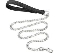 Heavy Duty Metal Dog Lead,180cm Chew Proof Pet Leash Chain with Soft Padded Handle for Large & Medium Size Dogs (150cm*3mm)