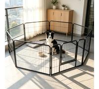 Heavy Duty Metal Dog Playpen 8 Panels 60cm Height Puppy Exercise Pen | Foldable & Configurable Pet Fence Enclosure, Indoor Outdoor Dog Run for Small Animals, Exercise Pen Design with Secure Door