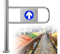 Heavy-Duty Metal Double Gate for Market Entry Security - Automatic Self-Closing Spring Door for Warehouse Library Store - Left Industrial Security Barrier 70 ×