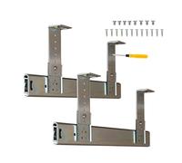 Heavy Duty Metal Drawer Slides, 12-16 inch Ball Bearing Runners for Cabinet, Shelf, Computer Tray, Adjustable Height Bracket