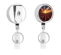 Heavy Duty Metal Dusk Running Track Badge Reel for Nurse Teacher Retractable Lanyard Badge Holders with 360° Swivel Alligator Clip Id Card Holder for Name Tag Event Pass Key Credit Card