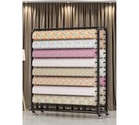 Heavy Duty Metal Fabric Roll Organizer Rack - Adjustable Mobile Gift Wrap Holder for Arts & Crafts, Holds 660 LBS, 14 Rods, 130cm Wide - Perfect for Classroom & Storage Solutions