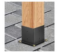 Heavy-Duty Metal Fence Post Support - Square Wood Sleeve with Screws for Deck Railings, Vinyl Fences, Pergolas, Mailboxes - Durable Outdoor Solution