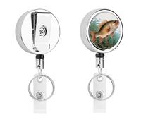 Heavy Duty Metal Fish Badge Reel for Nurse Teacher Retractable Lanyard Badge Holders with 360° Swivel Alligator Clip Id Card Holder for Name Tag Event Pass Key Credit Card