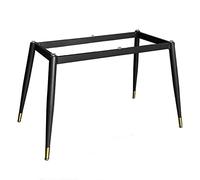 Heavy Duty Metal Frame Table Legs with Suction Cups,Steel Industrial Table Feet,Modern Desk Base,for Marble,Glass,Wood Top,Furniture Legs for Home,Kitchen,DIY Dining Table (125x70x72cm,Black+Gold)