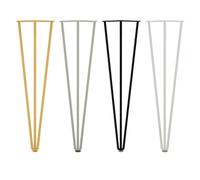 Heavy Duty Metal Furniture Legs 4 Hairpin Table Legs,3 Rod Industrial Style Coffee Table Leg,10mm Steel,for Laptop Table Office Desk Dining Table TV Stand Cabinet,with Protector Feet