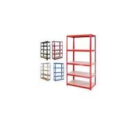 Heavy Duty Metal Garage Shelving Racking Unit Storage Rack Boltless Shelf Freestand 5 Tier Shelving 150cm x 70cm x 30cm (Red)