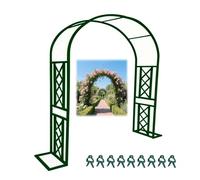 Heavy Duty Metal Garden Arbor Trellis Pergola Archway for Climbing Plants & Vines 9 PCS Plant Support Clips Ideal for Weddings & Events Green 2.8x2.7m