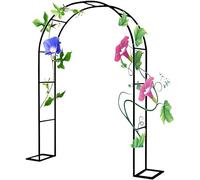 Heavy Duty Metal Garden Arch 2.4M - Strong Steel Frame, Weather Resistant Support for Climbing Plants, Roses, and Fruits - Large Indoor/Outdoor Arbor, Black, W3.5M x H2.2M