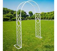 Heavy Duty Metal Garden Arch 300cm White Steel Pergola for Weddings Parties & Outdoor Events Perfect for Climbing Plants Roses & Vines Garden Trellis