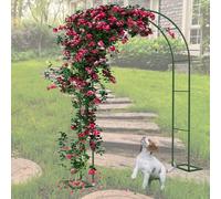 Heavy Duty Metal Garden Arch 3M Steel Frame for Climbing Plants Roses Vegetables Large Black Rose Arch with Base 350W x 220H cm