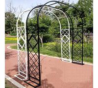 Heavy Duty Metal Garden Arch Arbor3 Pcs Rose Archway Durable Flower Stand for Climbing Plants Vines Weddings & Parties (Black & White)
