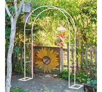 Heavy Duty Metal Garden Arch - Extra Wide Steel Arbor for Climbing Roses, Wedding Decor & Outdoor Structures - 2.2/2.3m (White, 200W x 230H cm)