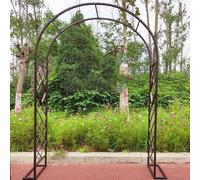 Heavy Duty Metal Garden Arch for Climbing Plants 140-340cm Width Sturdy Trellis Support Brown Color Perfect for Garden Arches and Decorative Landscape Features