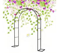 Heavy Duty Metal Garden Arch for Weddings Outdoor Decoration 1.2m to 3.0m Adjustable Rose Archway Arbour for Backyard Patio LawnBlack (280x220cm/9.1x7.2ft)
