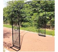 Heavy Duty Metal Garden Arch Pergola for Climbing Plants Decorative Rose Trellis Arbor Outdoor Support 8.5' Wide x 7.5' High Durable Black Metal Design
