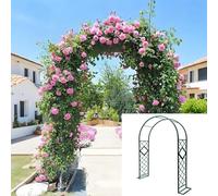 Heavy Duty Metal Garden Arch Trellis 3.4m x 2.4m Outdoor Wedding Arbor Green Pergola for Climbing Plants Roses Vines Support Structure
