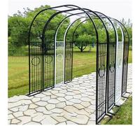 Heavy Duty Metal Garden Arch Trellis for Climbing Plants and Vines Outdoor Rose Arbor with Base Adjustable Width 4.6' to 11' Green 8.5' W x 7.5' H