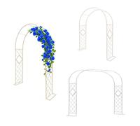 Heavy Duty Metal Garden Arch Trellis for Climbing Plants Galvanized Steel Arbor for Backyard Patio Wedding Decor140cm Wide x 230cm High Perfect for Ivy Roses Vines (White)