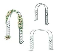 Heavy Duty Metal Garden Arch Trellis for Climbing PlantsGalvanized Steel Arbor for Patio & Backyard Wedding Decor 300cm W x 230cm H Ideal for Ivy Roses Vines (Green)