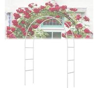 Heavy Duty Metal Garden Arch - Wedding Arbor Trellis for Outdoor Decor Large Iron Rose Arch Flower Stand Perfect for Bridal Party Decorations Black & White Finish