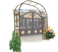 Heavy Duty Metal Garden Trellis Archway for Climbing Plants Easy Assembly Rose Arbor Outdoor Arbour Sturdy 8.5ft 9.8ft 11ft OptionsBrown Color