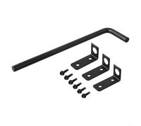 Heavy Duty Metal Gate Drop Rod Set with Cane Bolt Lock for Reliable Security and Stability on Double Gates Made from Wood, Iron, and Vinyl Materials (12in)