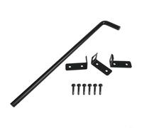 Heavy Duty Metal Gate Drop Rod Set with Cane Bolt Lock for Reliable Security and Stability on Double Gates Made from Wood, Iron, and Vinyl Materials (18in)