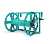Heavy Duty Metal Hose Reel Manual Hand Crank Garden Hose Winder 300m Capacity Wall Mount & Truck Bed Compatible Durable Hose Storage Cart for Farm & Car Wash
