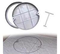 Heavy Duty Metal Manhole Cover & Frame for Septic Tanks, Concrete Areas - Pressure Resistant Sewage Basin Lid, Invisible Design
