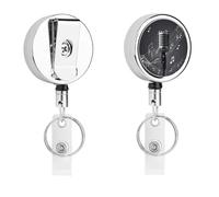 Heavy Duty Metal Microphone with Music Notes Badge Reel for Nurse Teacher Retractable Lanyard Badge Holders with 360° Swivel Alligator Clip Id Card Holder for Name Tag Event Pass Key Credit Card