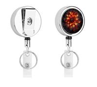 Heavy Duty Metal Neon Effect Style Badge Reel for Nurse Teacher Retractable Lanyard Badge Holders with 360° Swivel Alligator Clip Id Card Holder for Name Tag Event Pass Key Credit Card