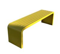 Heavy-Duty Metal Outdoor Bench, No Assembly Required, 500kg Load Capacity, Perfect for Patios, Gardens, Balconies, Courtyards, Parks - Yellow, 120cm/47.2in