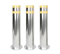 Heavy-Duty Metal Parking Bollards, Rust-Resistant, High Visibility Safety Posts for Parking Lots & Driveways (3 PCS, 60x8cm/24x3in)
