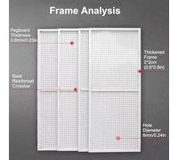Heavy Duty Metal Pegboard Organizer - 39x28in with 20 Hooks - Ideal for Garage, Workshop & Office Storage Solutions - Versatile Tool Organizer for Maximum Efficiency