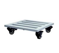 Heavy Duty Metal Plant Pot Trolley with Wheels & Saucers, 40cm Large Garden Flower Pot Mover Stand for Indoor/Outdoor Use - White Design