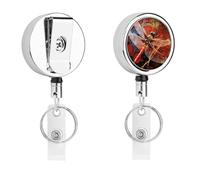 Heavy Duty Metal Red Dragonfly Badge Reel for Nurse Teacher Retractable Lanyard Badge Holders with 360° Swivel Alligator Clip Id Card Holder for Name Tag Event Pass Key Credit Card