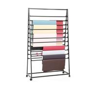 Heavy-Duty Metal Ribbon Rack, Large Fabric Roll Display for Vinyl, Wallpaper, Curtains, Commercial Storage Organizer for Craft Supplies