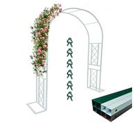 Heavy Duty Metal Rose Arch Garden Trellis Arbor - 6 PCS Plant Support Clips Included, Sturdy Pergola for Climbing Plants, Outdoor Patio & Lawn Decoration