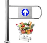 Heavy Duty Metal Safety Barrier with Auto Lock - 80 x 100 cm - Spring Loaded Swing Gate for Secure Pedestrian Access in Markets and Warehouses