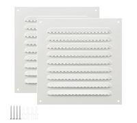 Heavy Duty Metal Screen Attic Vent Soffit Vent-8"×8" Exterior Vent Cover for shed,Garage, Square Grille Outdoor Louvers, Gable Vent, 8 Vent Cover,Rejillas para Ventilacion (White 8" × 8"-2 Pack)