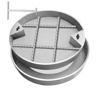 Heavy Duty Metal Septic Tank Covers - Round Inspection Cover for Sewage Basins - Driveway & Yard Access, Supports 2.6 Ton Load