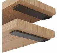 Heavy Duty Metal Shelf Bracket, 25 cm, Wall Mounting Shelf Brackets for Wall Mounting, Heavy Duty Angle, Wall Shelf Bracket, 70 kg Load Capacity, T Angle - Black - Pack of 6