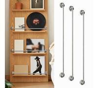 Heavy-Duty Metal Shelf Guardrail for Display Shelf, Soild Stainless Steel Shelf Rail, 16 28 36 40 in Anti-Fall Guard Fence Rod, Easy to Install(3pack,28cm/11.0in)